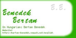 benedek bertan business card